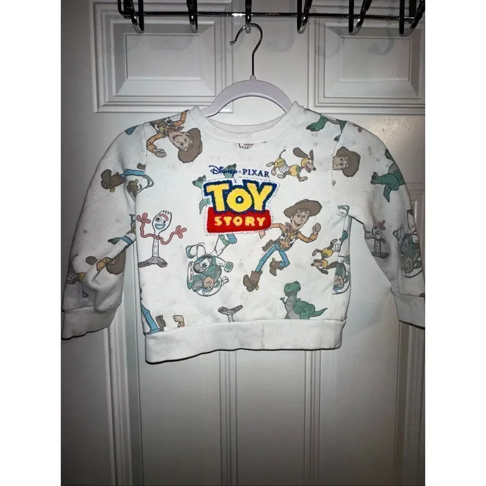 Toddler Boys' Disney Toy Story Fleece Sweatshirt - Off-White 4T